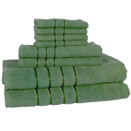 Hastings Home Hastings Home 8 Piece 100 Percent Cotton Plush Bath Towel Set - Green 337871PXH